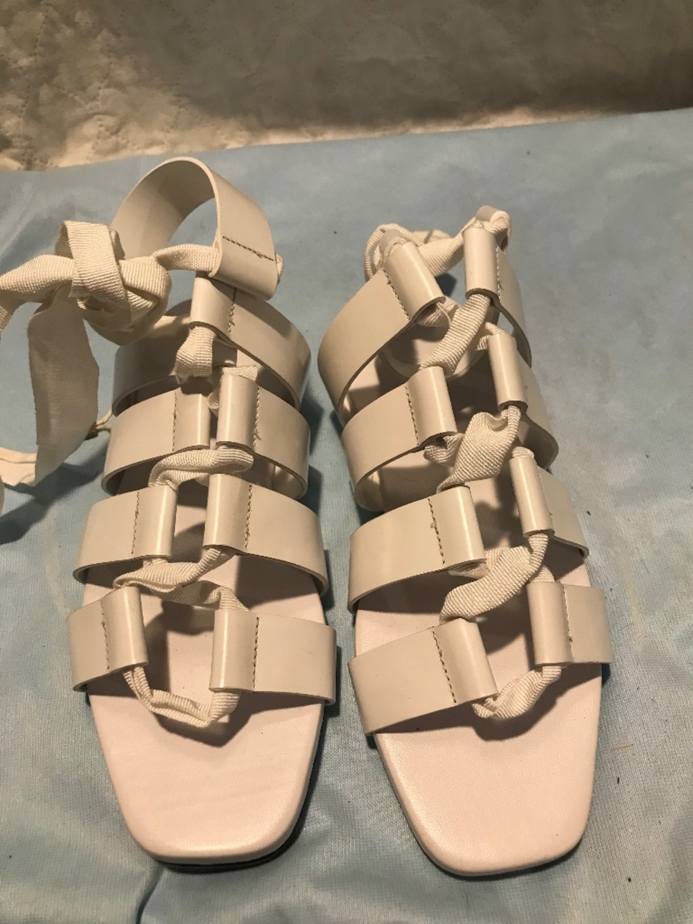 NWB JILL SANDER gladiator sandals white 37